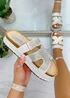 Love Lemonade Silver Crystal Luxe Double Strap Sliders - Size 3 Image 2