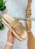 Love Lemonade Rose Gold Crystal Luxe Double Strap Sliders - Size 3 Image 2