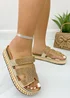 Love Lemonade Rose Gold Crystal Luxe Double Strap Sliders - Size 3 Image 3