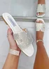 Love Lemonade White Crystal Lush Halo Sliders - Size 4 Image 3