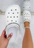Love Lemonade White Crystal Strap Platform Crox Clogs - Size 3 Image 1