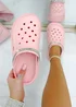 Love Lemonade Pink Crystal Strap Platform Crox Clogs - Size 4 Image 1
