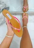 Love Lemonade Hot Pink Crystal Sparkle Flip Flops - Size 3 Image 3