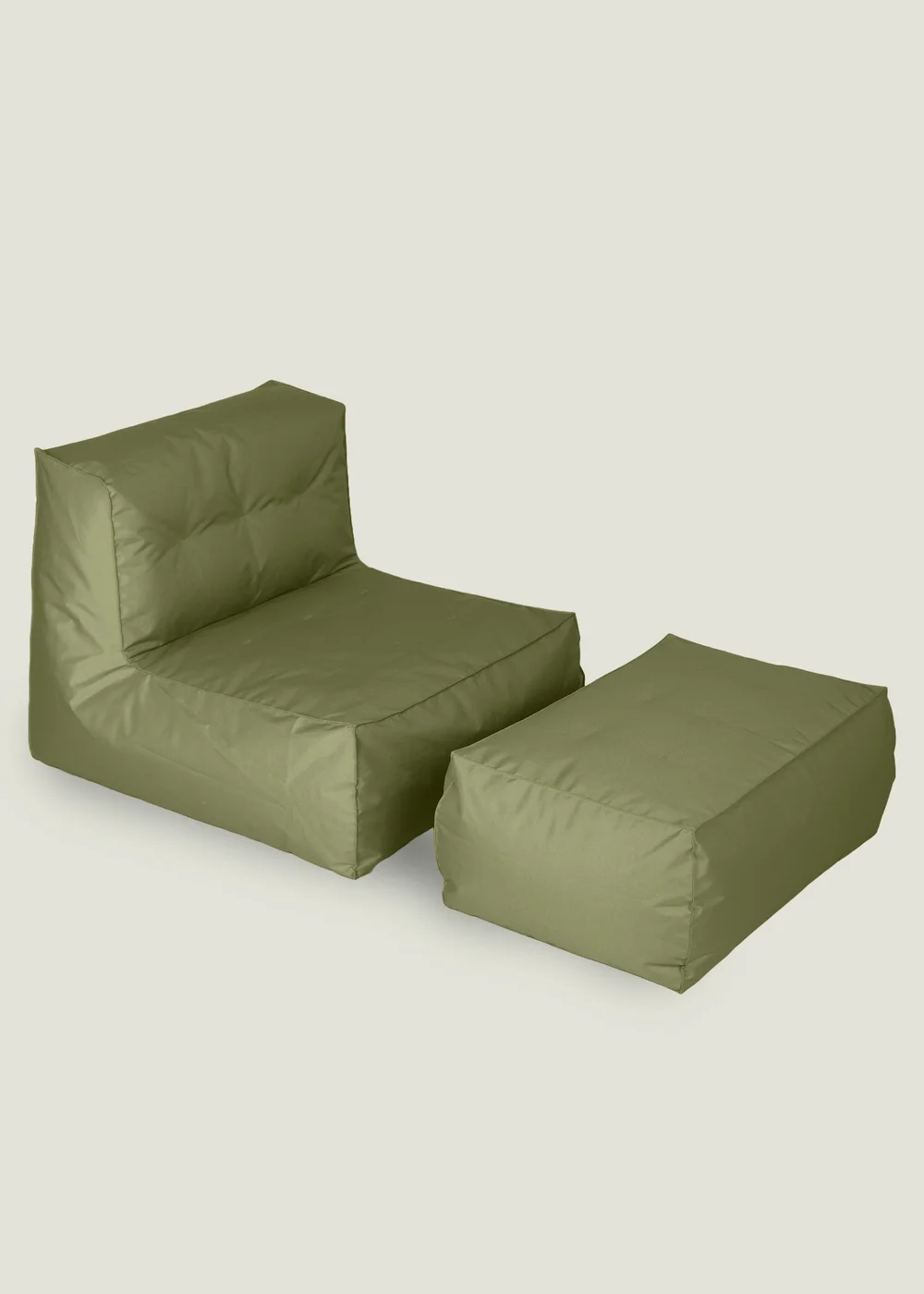Kaikoo Khaki Indoor-Outdoor Lounger With Stool - One Size Image 1