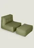 Kaikoo Khaki Indoor-Outdoor Lounger With Stool - One Size Image 1