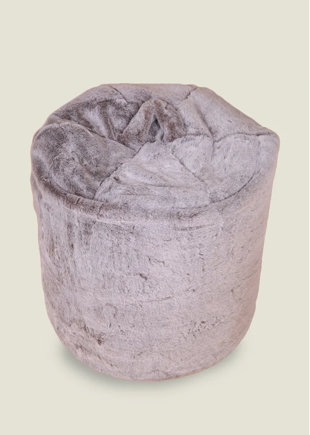 Kaikoo Soft Grey Fur Beanbag