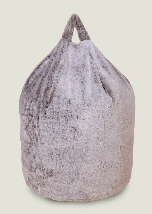 Kaikoo Soft Grey Fur Beanbag - One Size Image 3