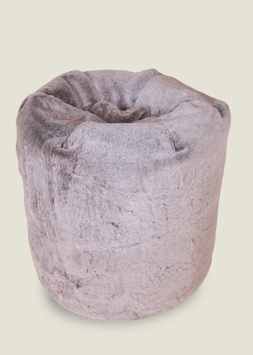 Kaikoo Soft Grey Fur Beanbag - One Size Image 2