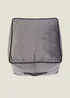 Kaikoo Grey Velvet Stool With Black Contrast Piping - One Size Image 3