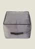 Kaikoo Grey Velvet Stool With Black Contrast Piping - One Size Image 2