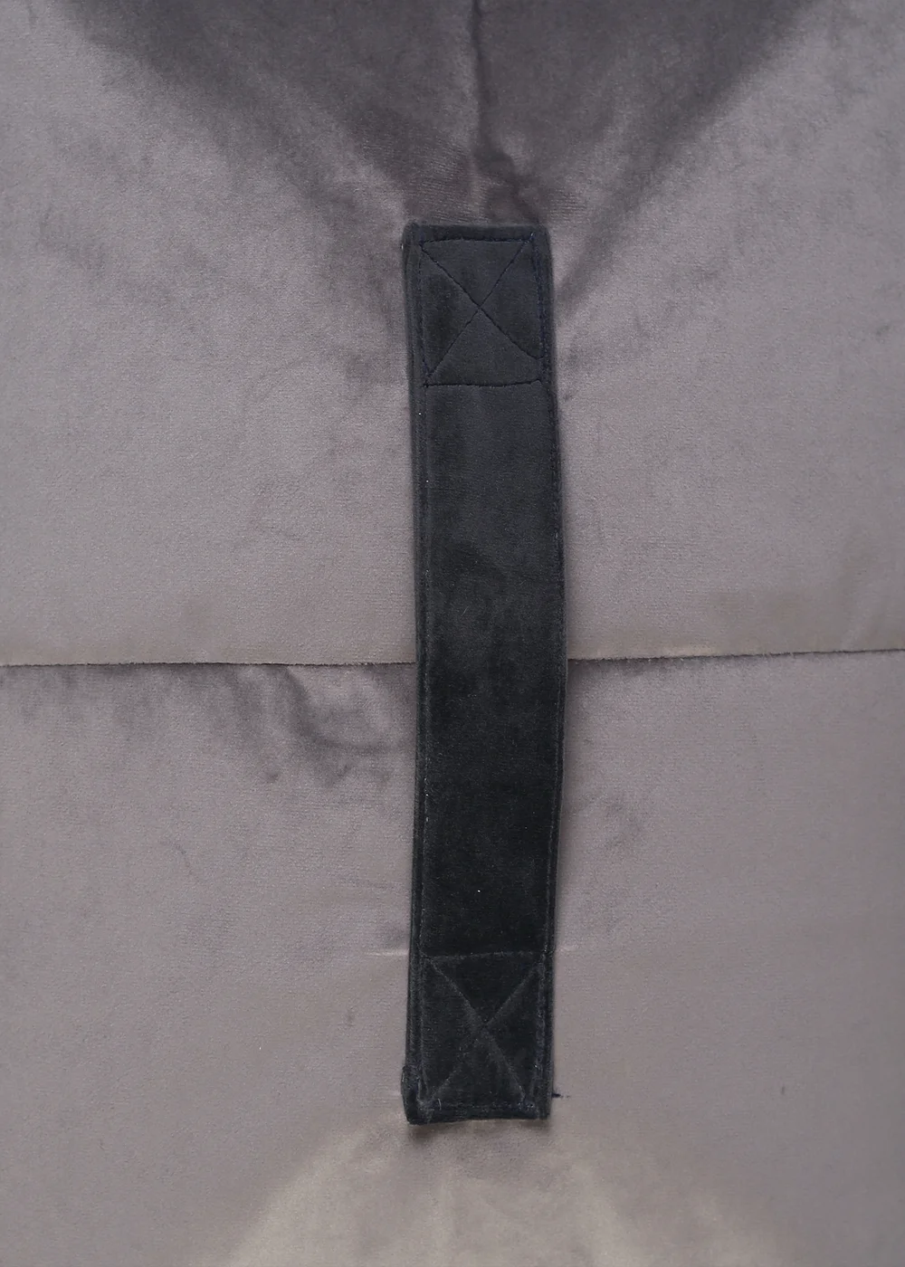 Kaikoo Grey Velvet Stool With Black Contrast Piping - One Size Image 4