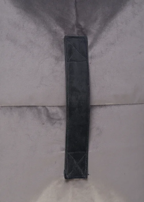 Kaikoo Grey Velvet Stool With Black Contrast Piping - One Size Image 4