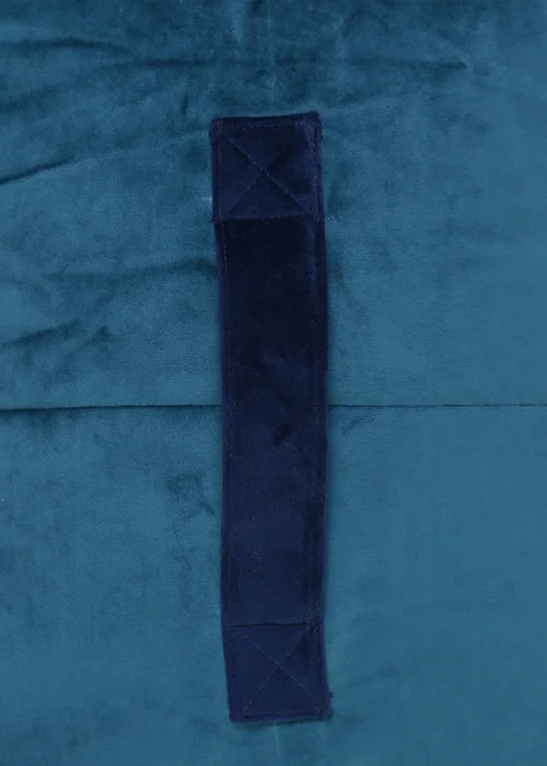 Kaikoo Teal Velvet Stool With Blue Contrast Piping - One Size Image 4