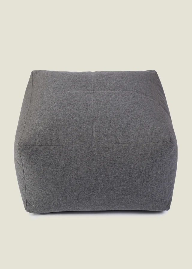 Kaikoo Grey Square Blab With Top Quilting In Brushed Fabric