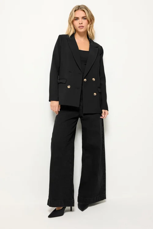 PixieGirl Petite Black Tailored Double Breasted Blazer - 12 Image 3