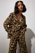 PixieGirl Petite Brown Leopard Print Long Sleeve Shirt - Size 12 Image 1