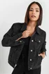 PixieGirl Petite Black Distressed Denim Jacket - 10 Image 1