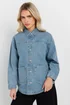 PixieGirl Petite Light Blue Denim Shacket - 14 Image 1