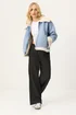PixieGirl Petite Light Blue Denim Borg Zip Jacket - 12 Image 2