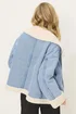 PixieGirl Petite Light Blue Denim Borg Zip Jacket - 12 Image 3