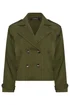 PixieGirl Petite Olive Green Cropped Trench Duster Coat - 12 Image 5