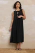 PixieGirl Petite Black Tie Front Midi Dress - 12 Image 1