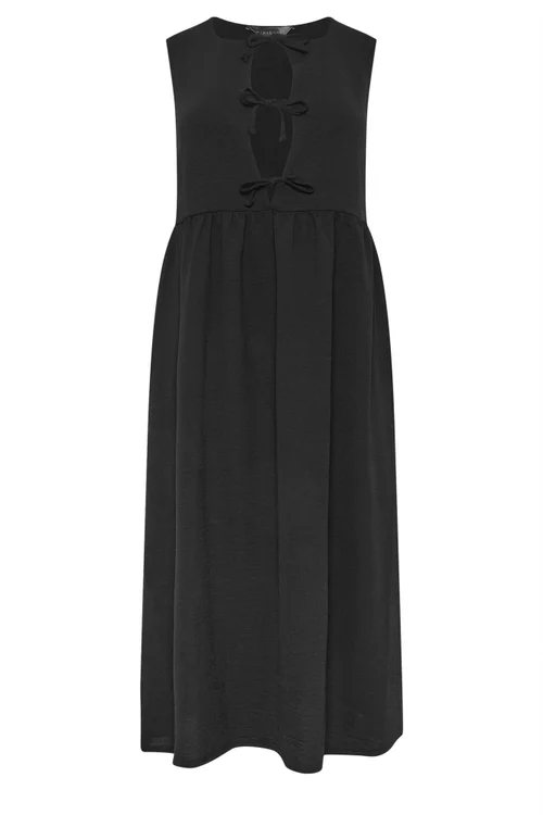 PixieGirl Petite Black Tie Front Midi Dress - 12 Image 5