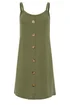 PixieGirl Petite Khaki Green Button Front Sleeveless Dress - 14 Image 5