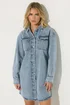 PixieGirl Petite Blue Denim Shirt Mini Dress - 8 Image 2
