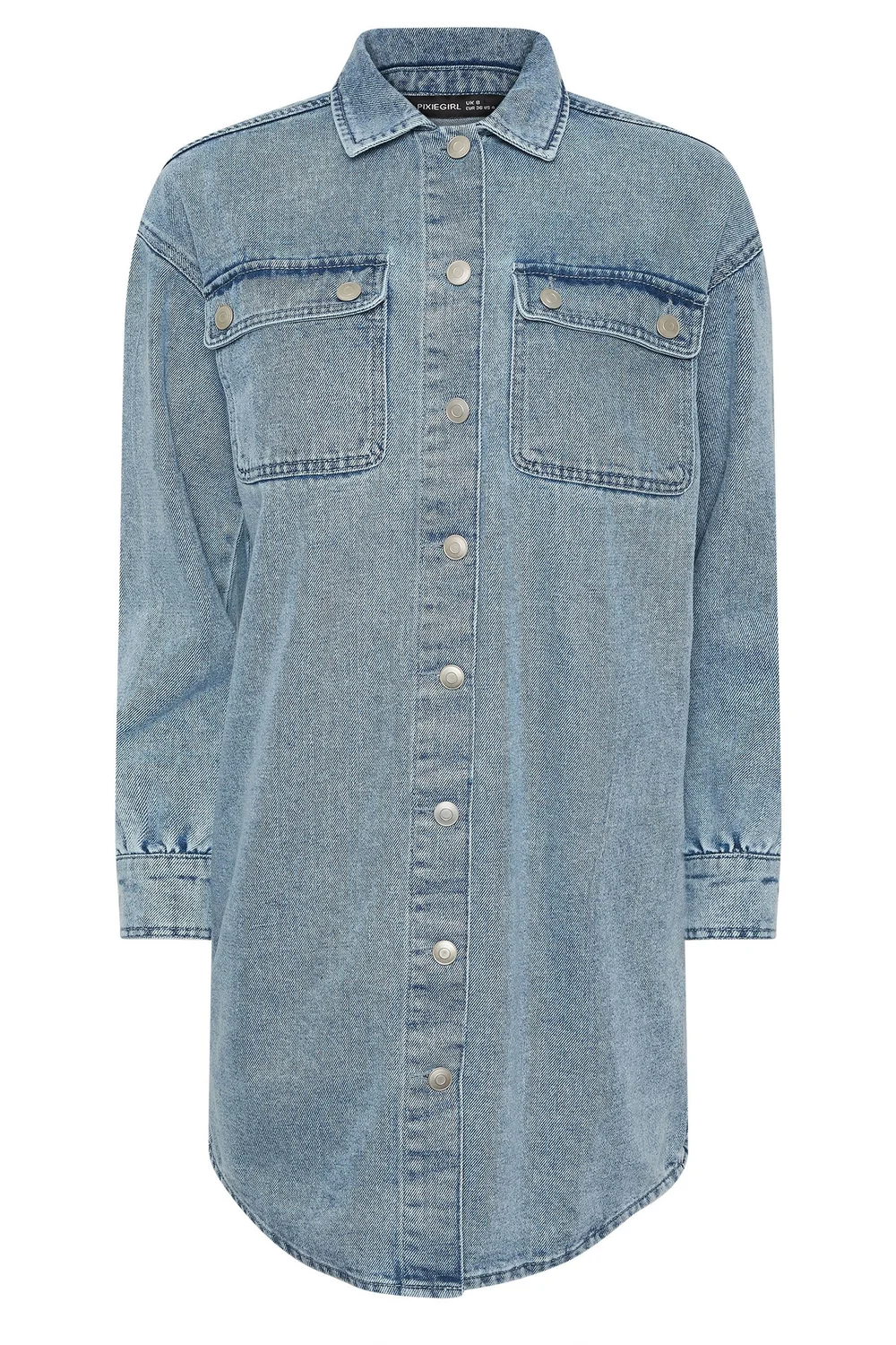 PixieGirl Petite Blue Denim Shirt Mini Dress - 8 Image 5