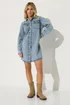 PixieGirl Petite Blue Denim Shirt Mini Dress - 8 Image 1