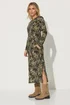 PixieGirl Petite Khaki Green Abstract Animal Long Sleeve T-Shirt Dress - 6 Image 2
