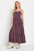 PixieGirl Petite Burgundy Red Acid Wash Asymmetric Tiered Maxi Dress - 10 Image 2