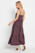 PixieGirl Petite Burgundy Red Acid Wash Asymmetric Tiered Maxi Dress - 10 Image 4