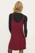 PixieGirl Petite Burgundy Red Ribbed Button Mini Dress - 16 Image 3