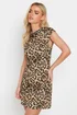 PixieGirl Petite Brown Leopard Print High Neck Mini Dress - 14 Image 1