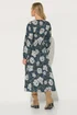 PixieGirl Petite Navy Blue Floral Midi Tea Dress - 6 Image 3