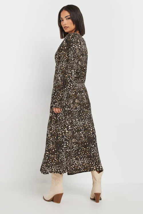 PixieGirl Petite Brown Abstract Spot Midi Tea Dress - 10 Image 3