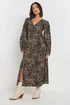 PixieGirl Petite Brown Abstract Spot Midi Tea Dress - 10 Image 1