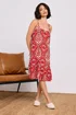 PixieGirl Petite Red Paisley Print Slip Midi Dress - 16 Image 3