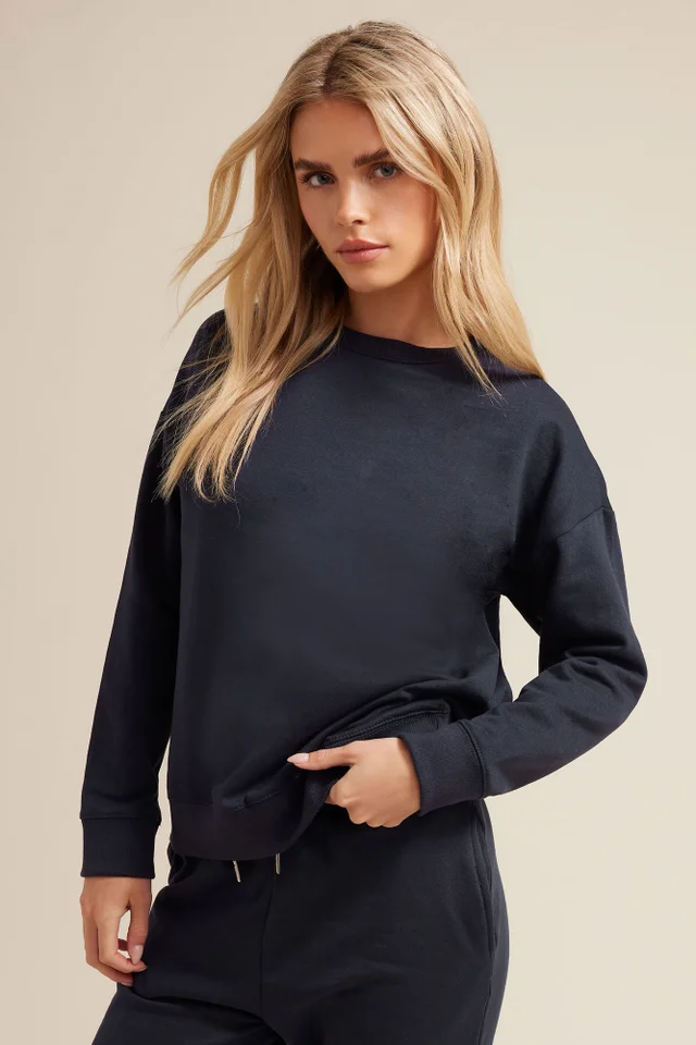 PixieGirl Petite Navy Blue Jersey Sweatshirt