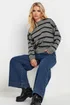 PixieGirl Petite Charcoal Grey Stripe Sweatshirt - 14 Image 1