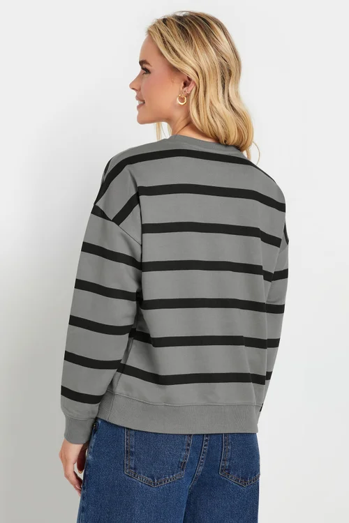 PixieGirl Petite Charcoal Grey Stripe Sweatshirt - 14 Image 3