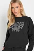 PixieGirl Petite Black Jersey 'Paris' Slogan Sweatshirt - 8 Image 5