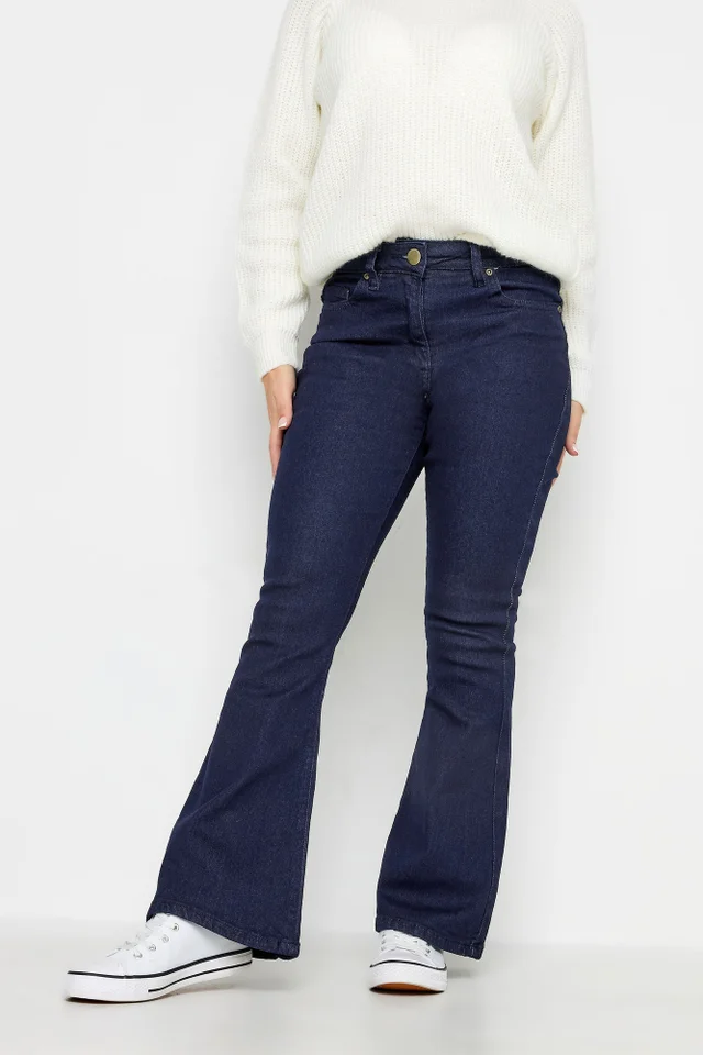 PixieGirl Petite Dark Blue Stretch Flared Jeans
