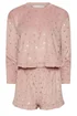PixieGirl Petite Pink Luxe Fleece Foil Star Pyjama Short Set - Size 16-18 Image 5