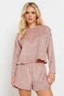 PixieGirl Petite Pink Luxe Fleece Foil Star Pyjama Short Set - Size 16-18 Image 1