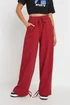 PixieGirl Petite Red Wide Leg Hem Detail Jogger - 14/L27 Image 2