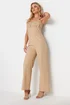 PixieGirl Petite Beige Brown Bust Detail Jumpsuit - Size 10 Image 3