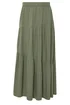 PixieGirl Petite Khaki Green Asymmetric Tiered Maxi Skirt - Size 12 Image 5